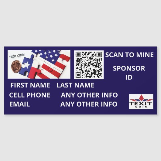 TexitcoinスキャンマイニングQRコードマグネット (正面)
