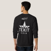 TexitCoin公式ロゴ 裏面 MまたはF ブラック ロング スウェットシャツ (裏面フル)