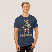 TexitCoin 金貨 裏面とアルマジロ 表面 トライブレンドTシャツ (正面全面)