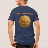 TexitCoin Gold Coin Back And Armadillo Front トライブレンドＴシャツ (裏面)