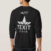 TexitCoin Offilical Logo on Back M or F Black Long スウェットシャツ (裏面)