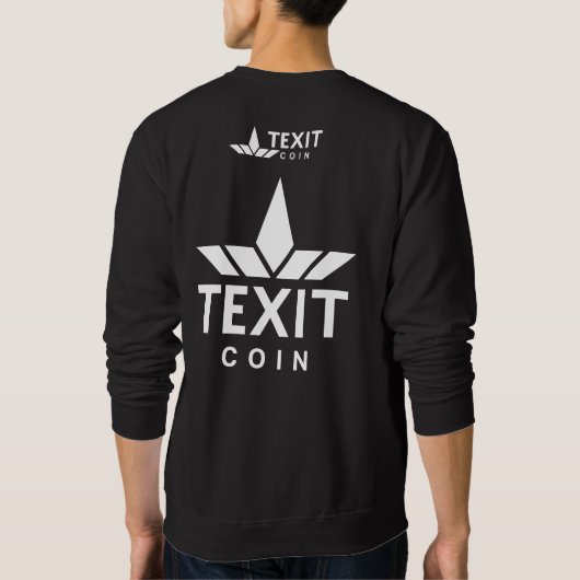 TexitCoin Offilical Logo on Back M or F Black Long スウェットシャツ (裏面)