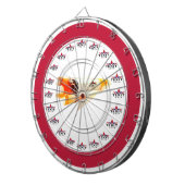 TexitCoin Red and White with Texit Logo/RocketShip ダーツボード (正面右)