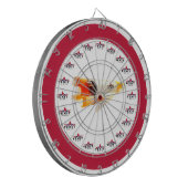 TexitCoin Red and White with Texit Logo/RocketShip ダーツボード (正面左)