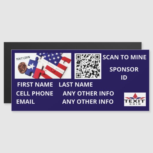 Texitcoin Scan to Mine QR Code Magnet (正面/裏面)