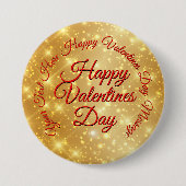 TEXT金ゴールドバレンタインのメッセージバッジ 缶バッジ (正面)