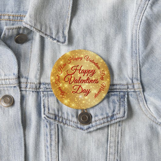 TEXT金ゴールドバレンタインのメッセージバッジ 缶バッジ (インサイチュ)