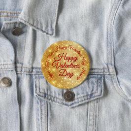 TEXT金ゴールドバレンタインのメッセージバッジ 缶バッジ