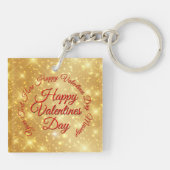 TEXT金ゴールドバレンタインデーのメッセージ キーホルダー (裏面)