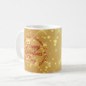 TEXT金ゴールドバレンタインデーのメッセージ コーヒーマグカップ (正面左)