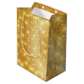 TEXT金ゴールドバレンタインデーのメッセージ ミディアムペーパーバッグ (裏面アングル)