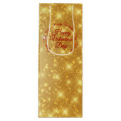 TEXT金ゴールドバレンタインデーのメッセージ ワインギフトバッグ (正面)