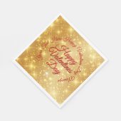 TEXT金ゴールドバレンタインデーのメッセージ（中） スタンダードランチョンナプキン (角)