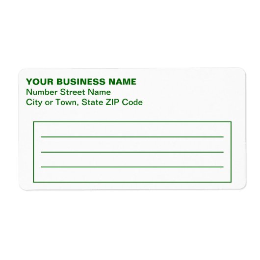 Text Based in Green Business Shipping Label ラベル (正面)