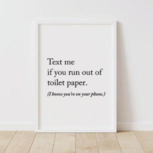 Text Me Funny Bathroom Poster ポスター
