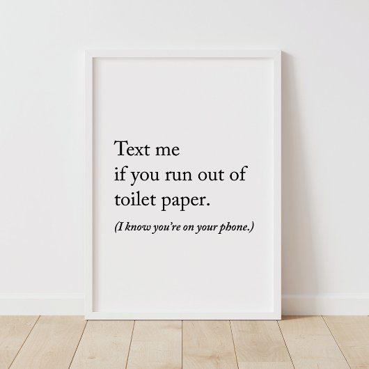 Text Me Funny Bathroom Poster ポスター