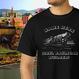 TEXT Model Railroad Builder Trainに名前を付ける Tシャツ