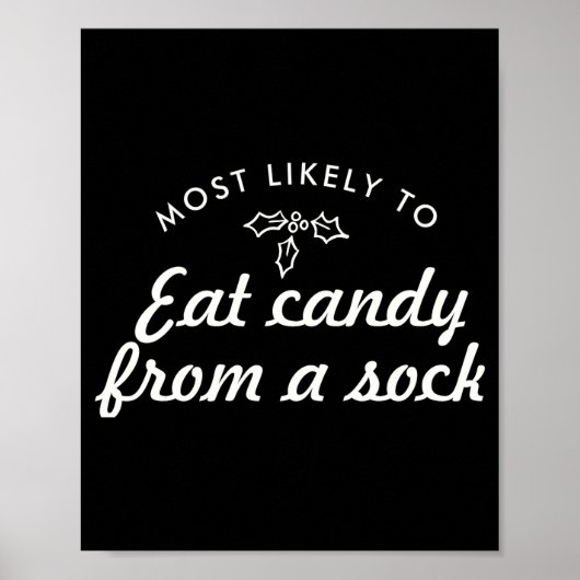 Text Most Likely To Xmas Fun Mistletoe T S  ポスター (正面)