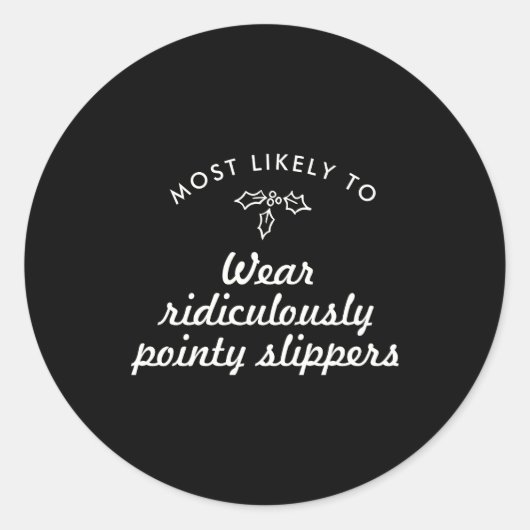 Text Most Likely To Xmas Fun Mistletoe T S ラウンドシール (正面)