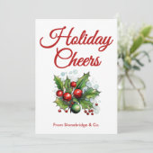  Text-Only Holiday Card | Add Business Name シーズンカード (スタンド正面)