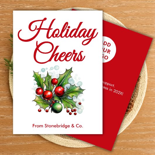  Text-Only Holiday Card | Add Business Name シーズンカード