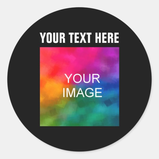 Text Upload Photo Boys Kids Modern Template ラウンドシール (正面)