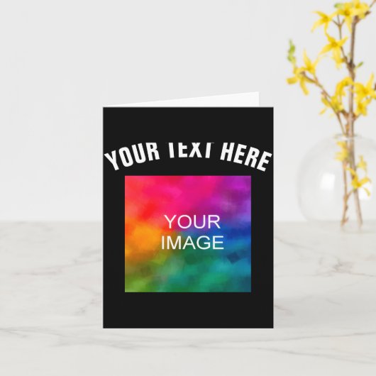 Text Upload Photo Template Boys Kids Modern _1  カード (黄色い花)