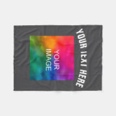 Text Upload Photo Template Boys Kids Modern _1 フリースブランケット (正面(横))