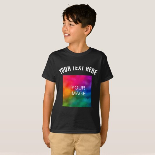 Text Upload Photo Template Boys Kids Modern _1 Tシャツ (正面フル)