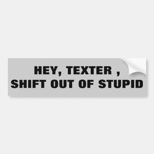 Texterの愚かからの転位 バンパーステッカー (正面)