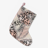 Textile Leopard:フローラチェーンパターン スモールクリスマスストッキング (正面 (吊り時))