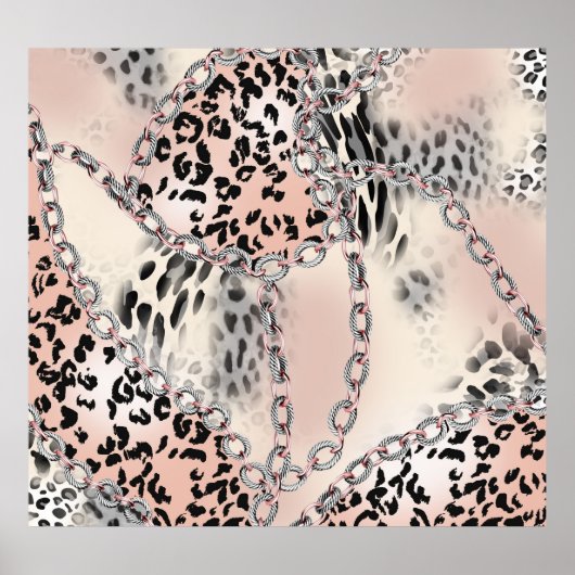Textile Leopard:フローラチェーンパターン ポスター (正面)
