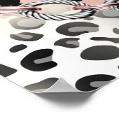 Textile Leopard:フローラチェーンパターン ポスター (角)