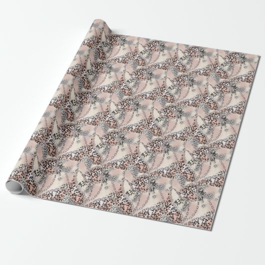 Textile Leopard:フローラチェーンパターン ラッピングペーパー (アンロールド)