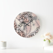 Textile Leopard:フローラチェーンパターン ラージ壁時計 (ホーム)