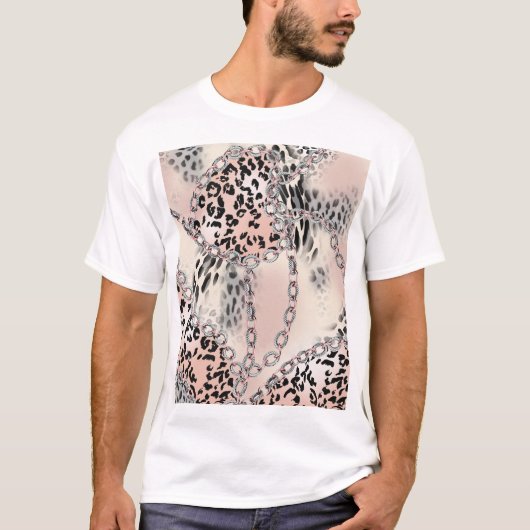 Textile Leopard:フローラチェーンパターン Tシャツ (正面)