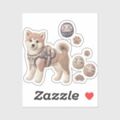 Textile Ukiyoe Artwork – Layered Felt Japanese  シール (シート)