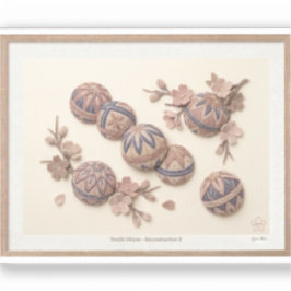 Textile Ukiyoe Artwork – Layered Felt Japanese  シール