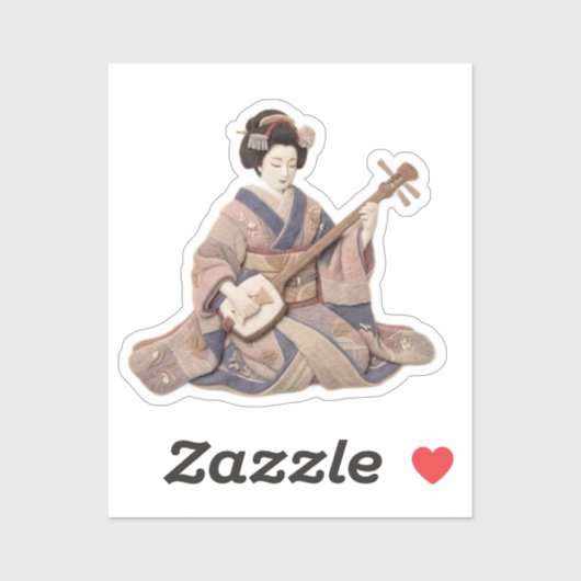 Textile Ukiyoe Artwork – Layered Felt Japanese  シール (シート)