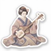 Textile Ukiyoe Artwork – Layered Felt Japanese  シール (正面)