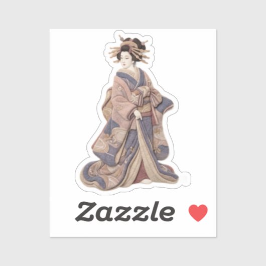 Textile Ukiyoe Artwork – Layered Felt Japanese  シール (シート)