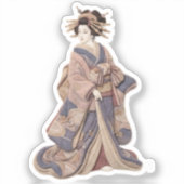 Textile Ukiyoe Artwork – Layered Felt Japanese  シール (正面)