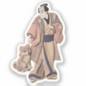 Textile Ukiyoe Artwork – Layered Felt Japanese  シール (正面)