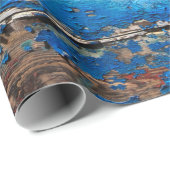 Texture background blue wood ラッピングペーパー (ロールコーナー)