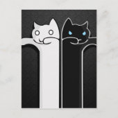 Texture Cats白黒 ポストカード (正面)
