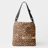 Texture Leopard素朴印刷名の追加 クロスボディバッグ (正面)