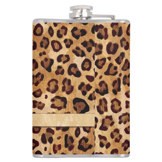 Texture Leopard素朴印刷名の追加 フラスク (裏面)