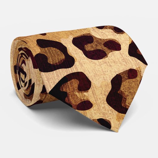 Texture Leopard素朴印刷 ネクタイ (ロール)