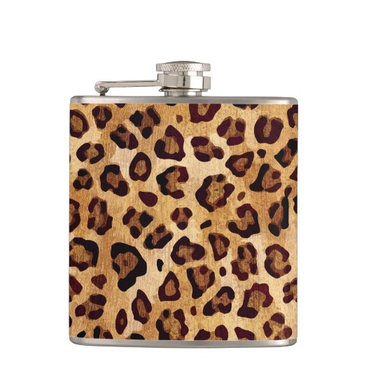 Texture Leopard素朴印刷 フラスク (正面)