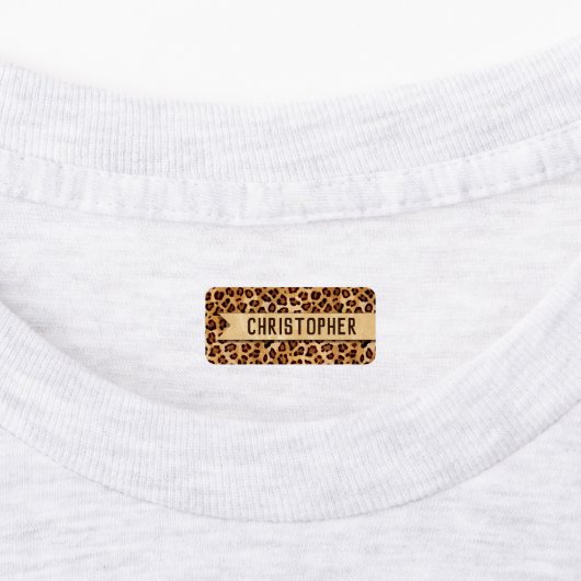 Texture Leopard素朴 Print Add Name ラベル (貼付)